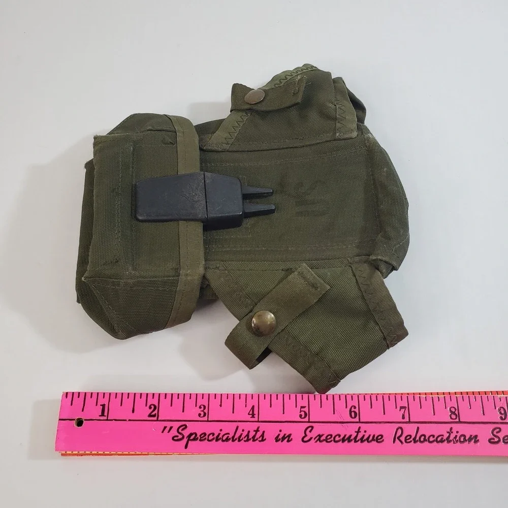 US Army Ammo Pouch Canvas Vintage Military W/ Metal Belt Clips